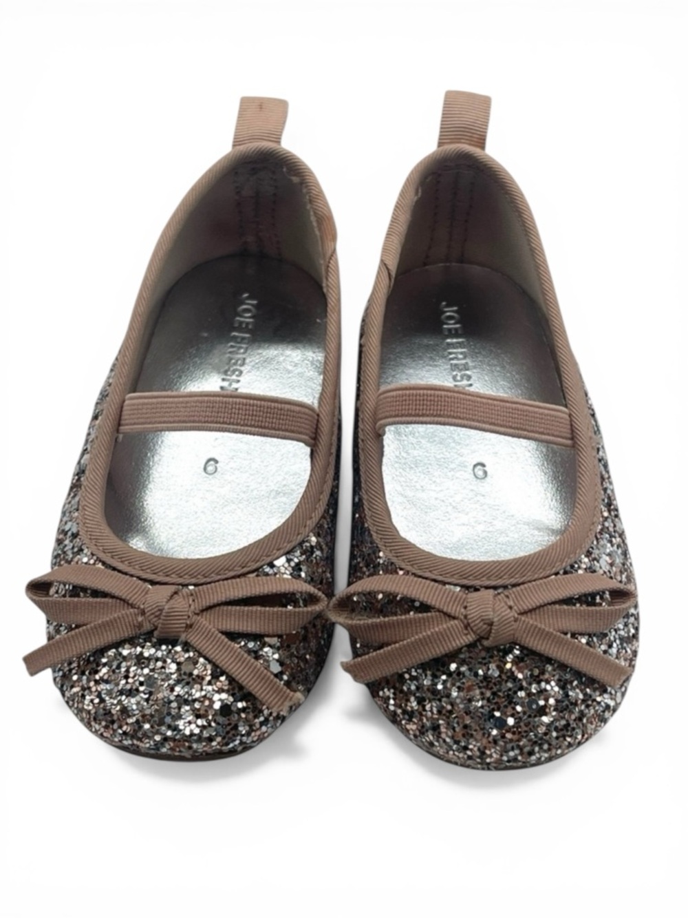 JOE FRESH Brown Glitter Ballet Flats - Girls 6T